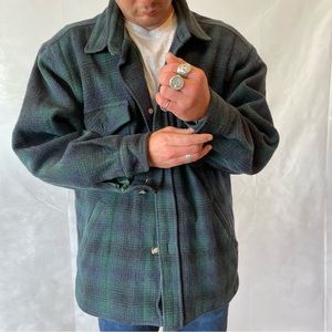 Vintage Warm Plaid Flannel Coat Shirt Jacket